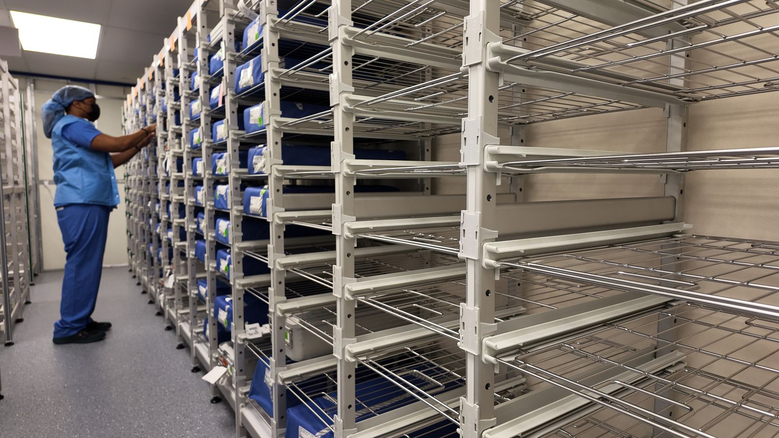 Technician using the finished storage system