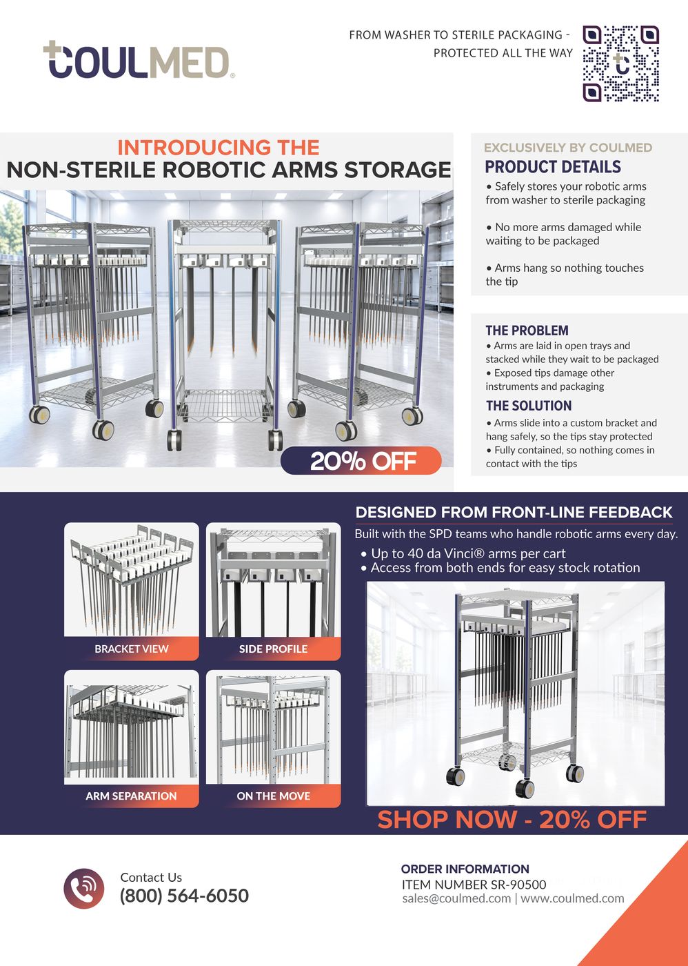 Non-sterile robotic arms storage sell sheet