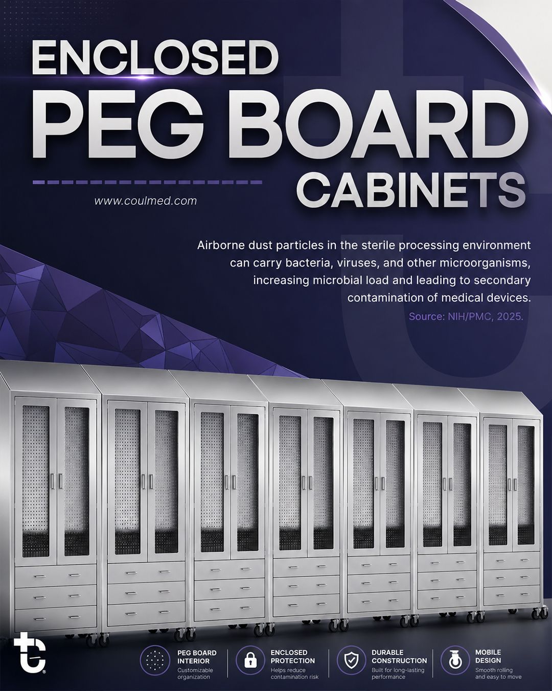Enclosed pegboard cabinets flyer